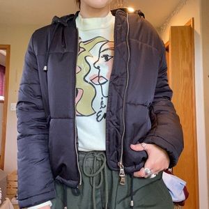 TOP SHOP BLACK PUFFER